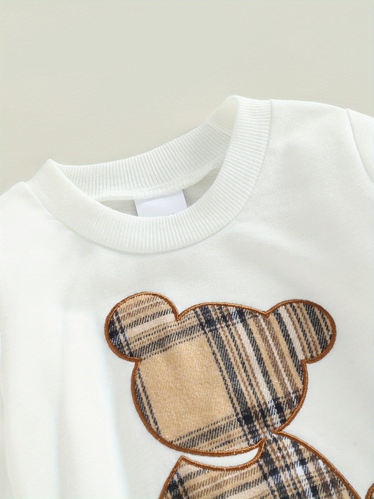 0.0-78.74ft Toddler Baby Girls Fall Outfits Long Sleeve Plaid Bear Pattern Pullover Sweatshirt Tops Pants Set Child Outfits Tracksuits Set, for Outdoor