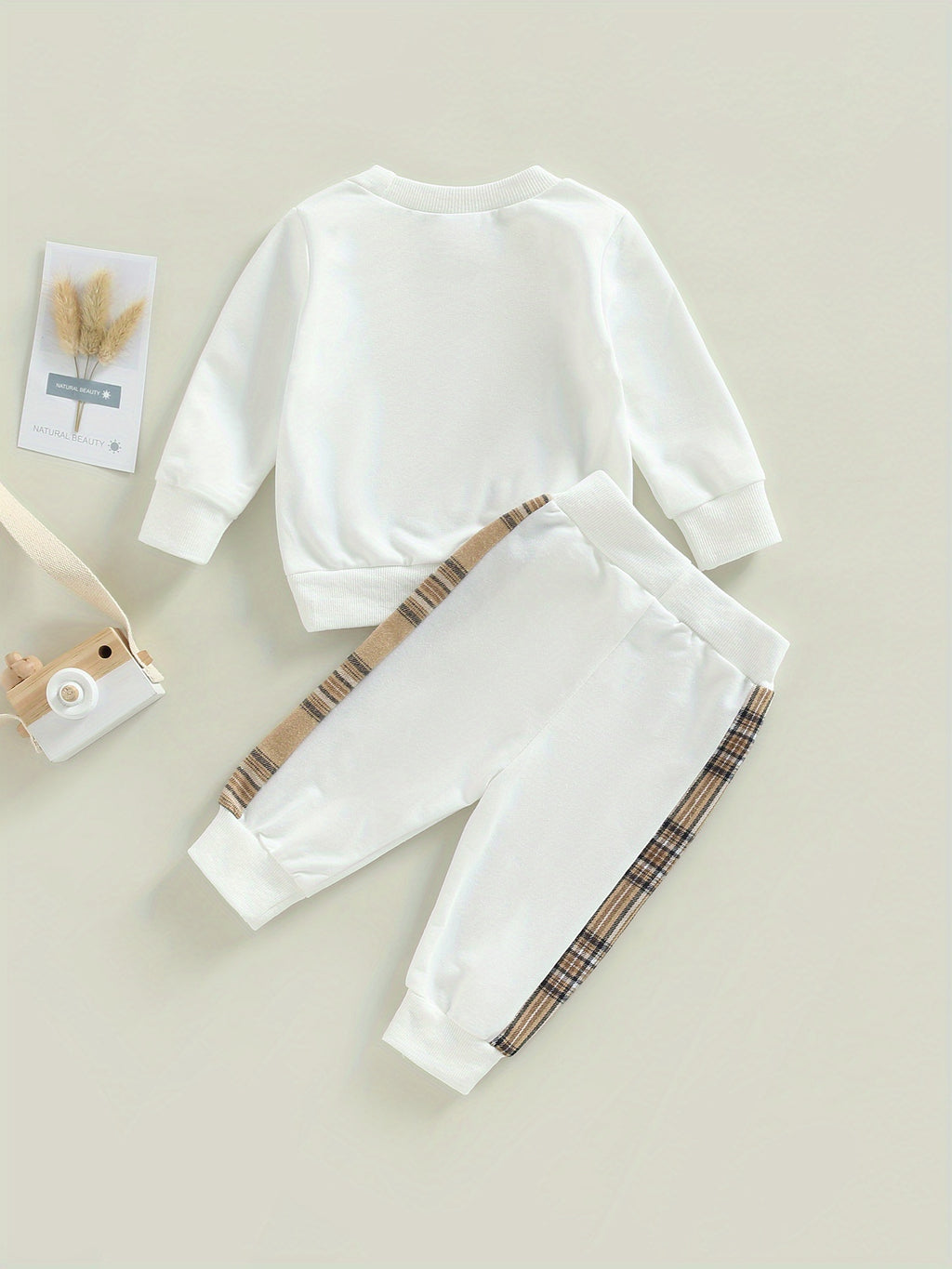 0.0-78.74ft Toddler Baby Girls Fall Outfits Long Sleeve Plaid Bear Pattern Pullover Sweatshirt Tops Pants Set Child Outfits Tracksuits Set, for Outdoor
