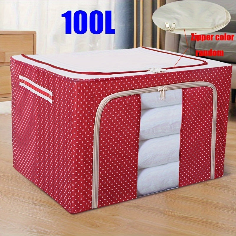 1pc Extra-Large Foldable Storage Box for Clothes and Quilts - Dustproof and Space-Saving Organizer for Home and College Dorms