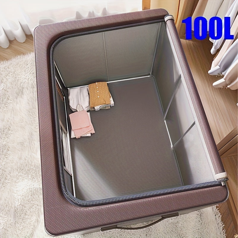 1pc Extra-Large Foldable Storage Box for Clothes and Quilts - Dustproof and Space-Saving Organizer for Home and College Dorms