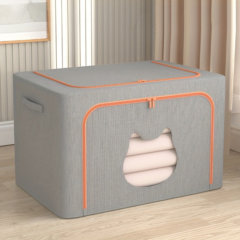 1pc Extra-Large Foldable Storage Box for Clothes and Quilts - Dustproof and Space-Saving Organizer for Home and College Dorms