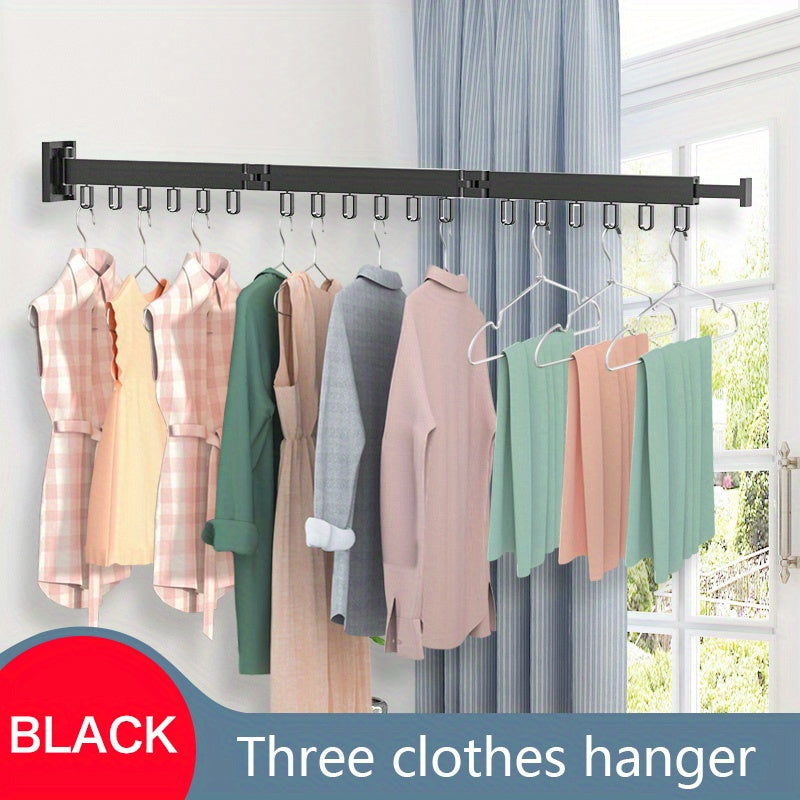 1pc Compact Wall-Mounted Folding Clothes Rack - Space-Saving Quilt Holder for Bathroom, Balcony, and Home - Easy-to-Use, Convenient, and Durable Small Drying Rack for Clothes, Quilts, and Towels - Perfect for Indoor and Outdo