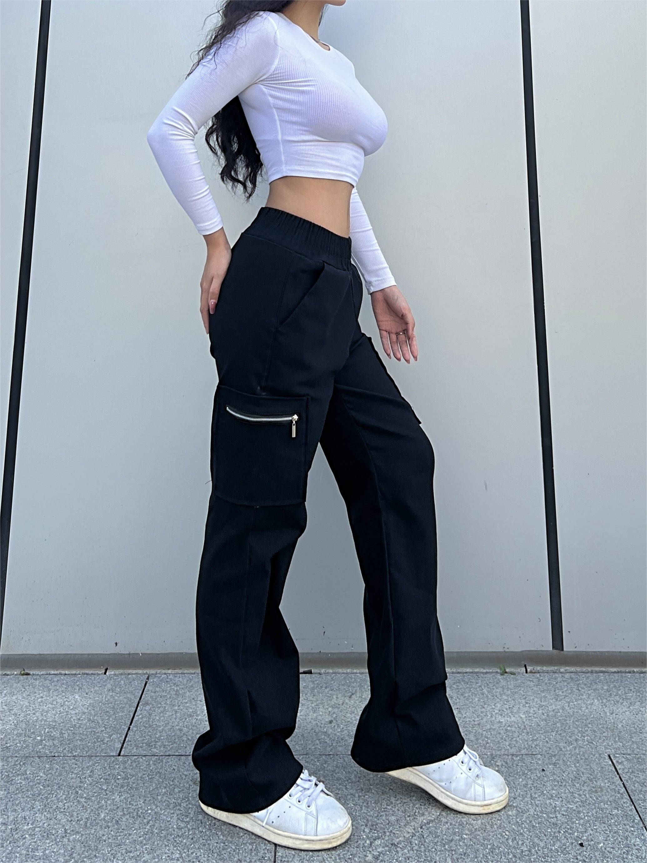Trendy Straight Leg Cargo Pants - Women's Casual Streetwear Clothing with Y2K Inspiration, Comfortable Design, and Multiple Pockets - Perfect for Daily Wear