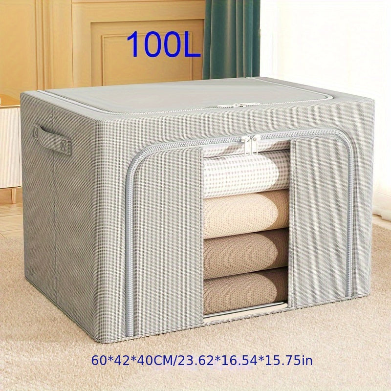 1pc Extra-Large Foldable Storage Box for Clothes and Quilts - Dustproof and Space-Saving Organizer for Home and College Dorms