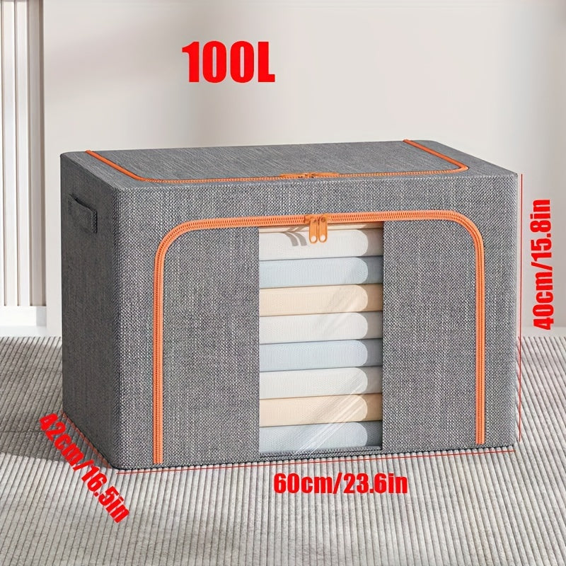 1pc Extra-Large Foldable Storage Box for Clothes and Quilts - Dustproof and Space-Saving Organizer for Home and College Dorms