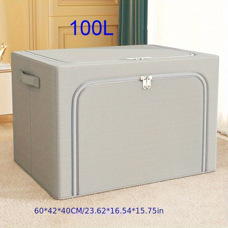 1pc Extra-Large Foldable Storage Box for Clothes and Quilts - Dustproof and Space-Saving Organizer for Home and College Dorms