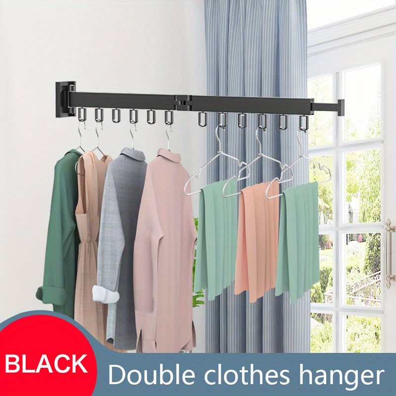 1pc Compact Wall-Mounted Folding Clothes Rack - Space-Saving Quilt Holder for Bathroom, Balcony, and Home - Easy-to-Use, Convenient, and Durable Small Drying Rack for Clothes, Quilts, and Towels - Perfect for Indoor and Outdo