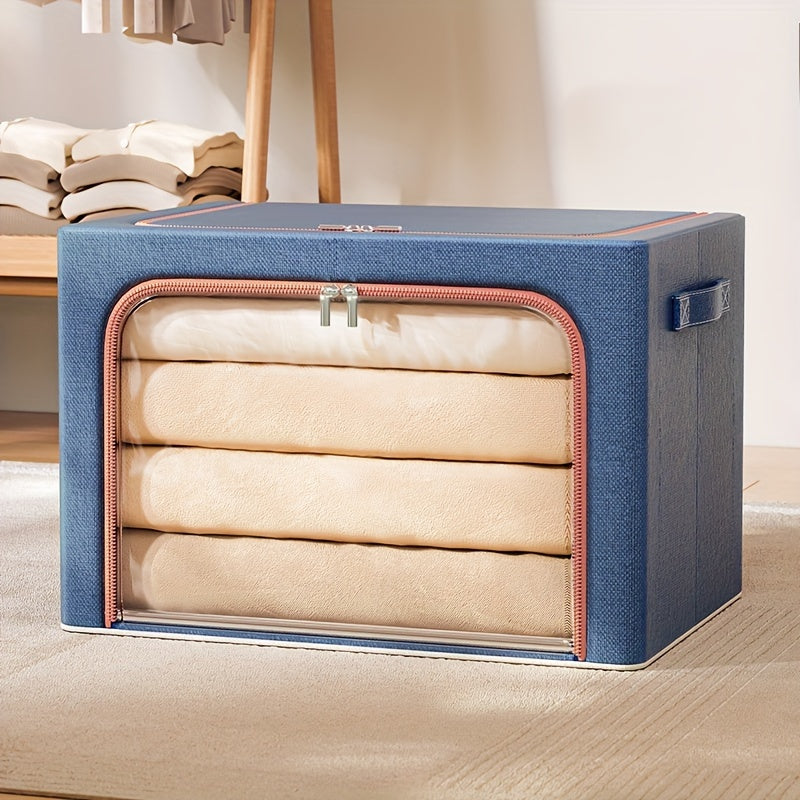 1pc Extra-Large Foldable Storage Box for Clothes and Quilts - Dustproof and Space-Saving Organizer for Home and College Dorms