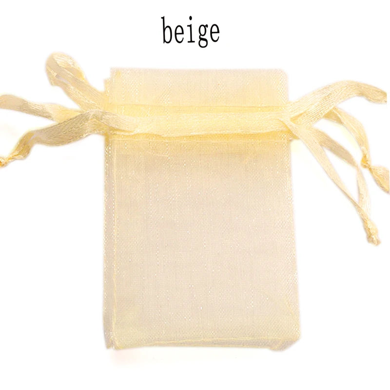 100pcs/lot Organza Bag 5*7cm,7*9cm,9x12cm Christmas Wedding Drawstring Bag Candy Bags Gift Pouches Jewelry Packaging Display