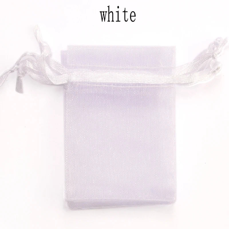 100pcs/lot Organza Bag 5*7cm,7*9cm,9x12cm Christmas Wedding Drawstring Bag Candy Bags Gift Pouches Jewelry Packaging Display