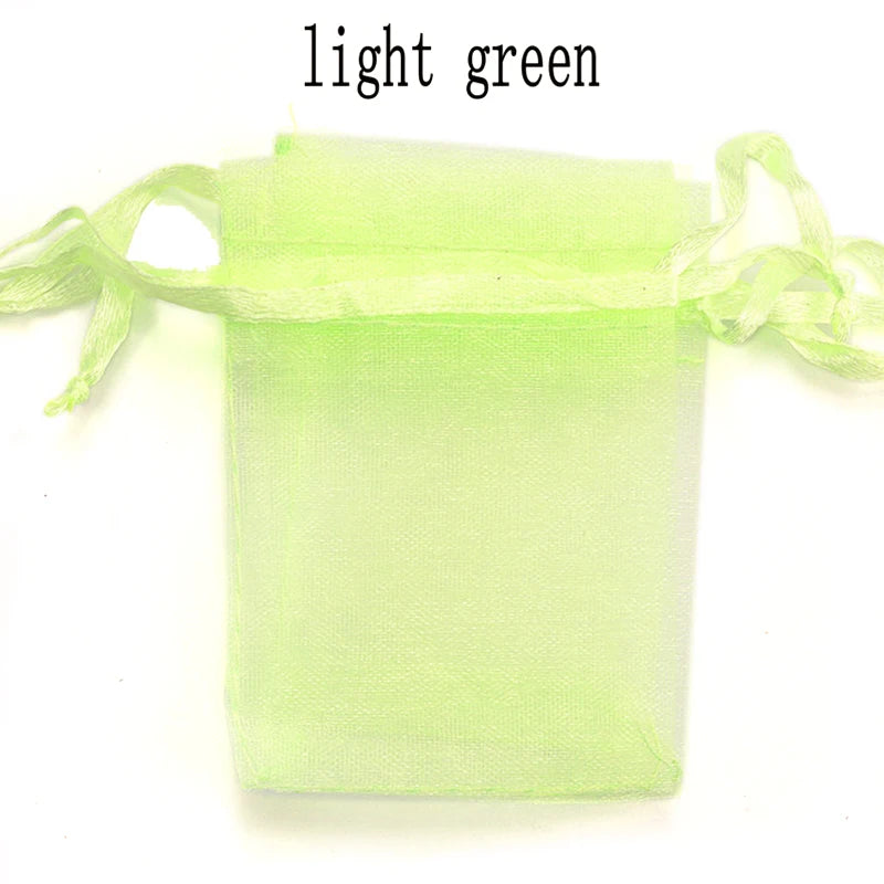 100pcs/lot Organza Bag 5*7cm,7*9cm,9x12cm Christmas Wedding Drawstring Bag Candy Bags Gift Pouches Jewelry Packaging Display