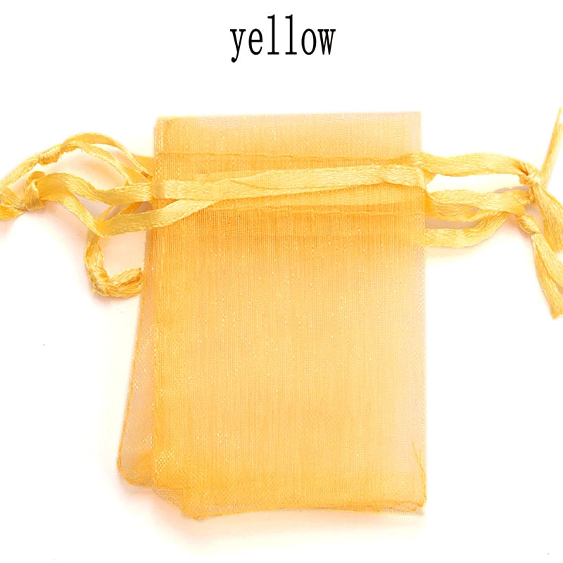 100pcs/lot Organza Bag 5*7cm,7*9cm,9x12cm Christmas Wedding Drawstring Bag Candy Bags Gift Pouches Jewelry Packaging Display