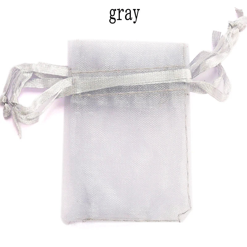100pcs/lot Organza Bag 5*7cm,7*9cm,9x12cm Christmas Wedding Drawstring Bag Candy Bags Gift Pouches Jewelry Packaging Display