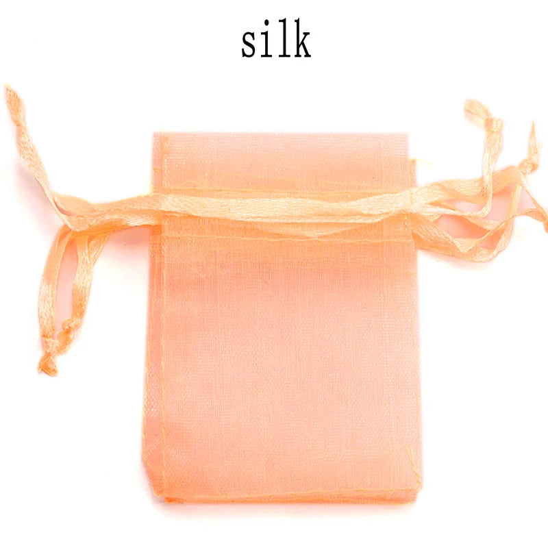 100pcs/lot Organza Bag 5*7cm,7*9cm,9x12cm Christmas Wedding Drawstring Bag Candy Bags Gift Pouches Jewelry Packaging Display