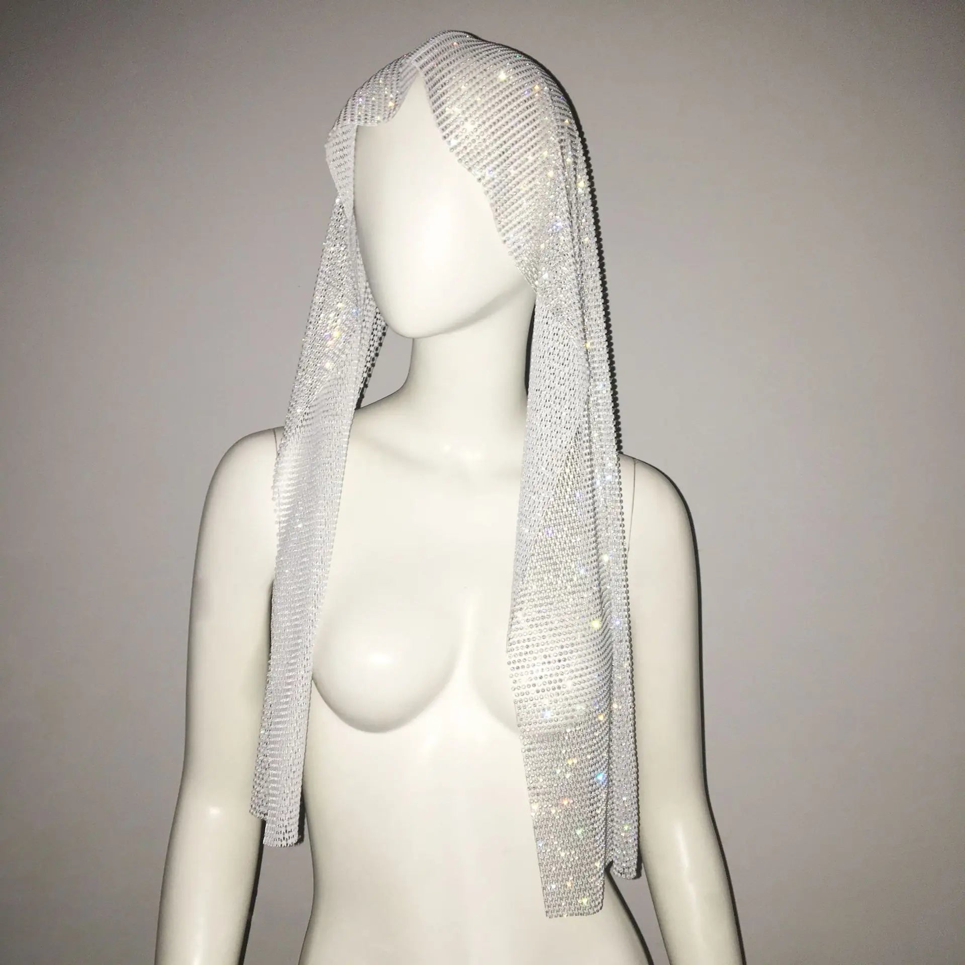 Sexy Club Party Women's Clothes Fishnet Dress Sexy Tight Halterneck Full Diamond Dress Fishnet