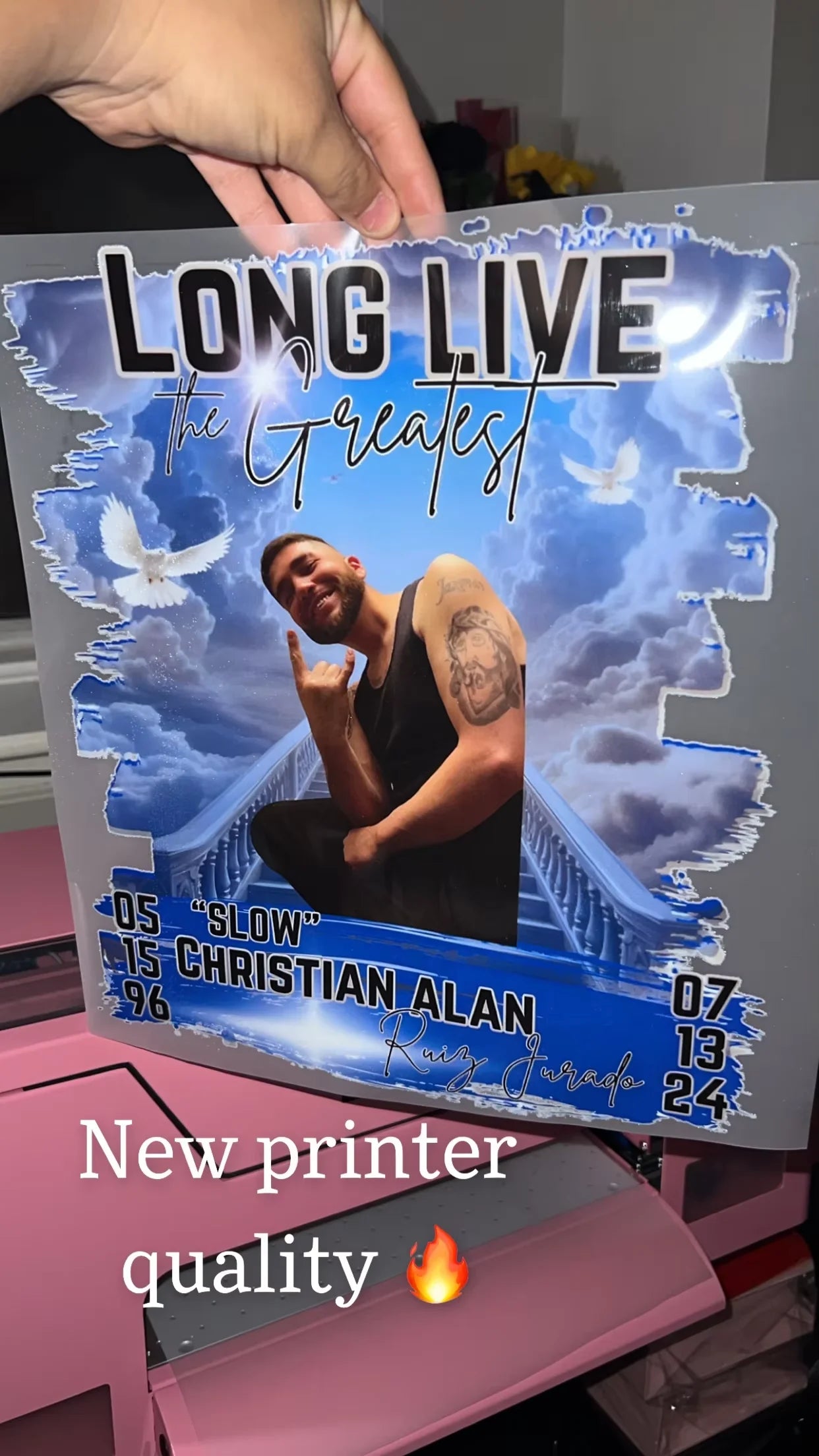 USA Warehouse PinkA3 DTF Printer 13'' with XP600 Head Pet Film Heat Transfer Machine for T-Shirt Dress Women's Clothes Design