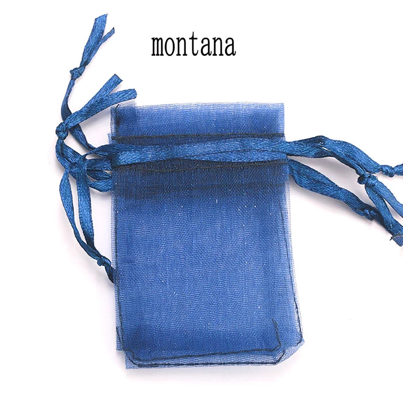 100pcs/lot Organza Bag 5*7cm,7*9cm,9x12cm Christmas Wedding Drawstring Bag Candy Bags Gift Pouches Jewelry Packaging Display