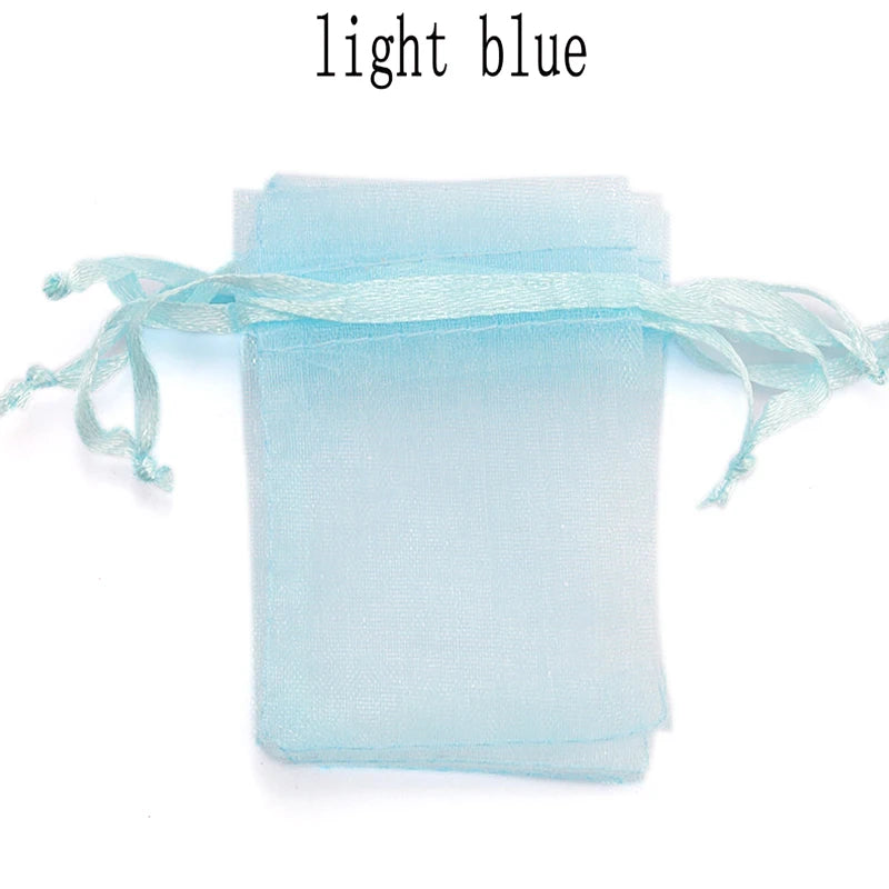100pcs/lot Organza Bag 5*7cm,7*9cm,9x12cm Christmas Wedding Drawstring Bag Candy Bags Gift Pouches Jewelry Packaging Display