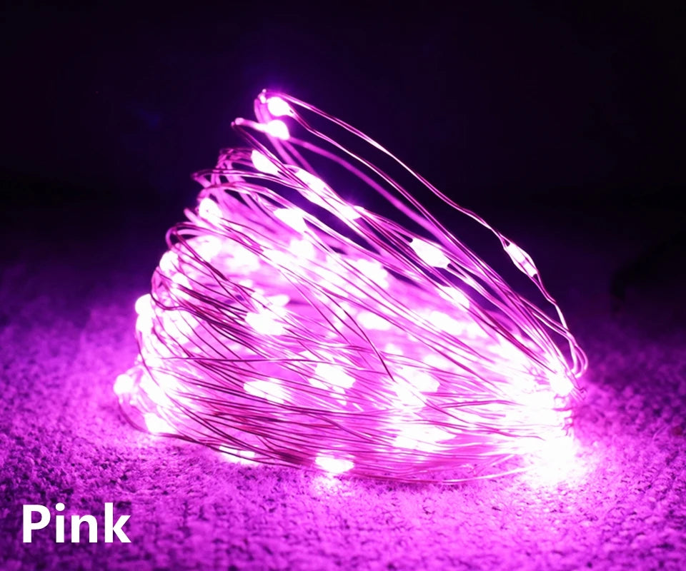 1-10M LED String Lights Copper Wire Fairy Lights Night Light For Christmas Garland Room Bedroom Indoor Wedding Decoration Lamp