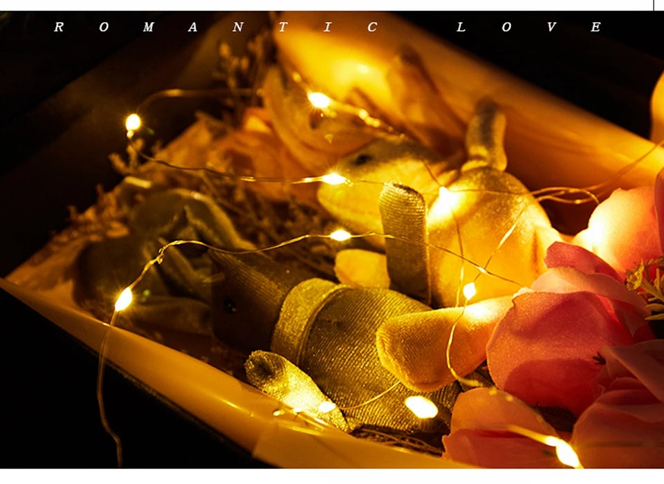 1-10M LED String Lights Copper Wire Fairy Lights Night Light For Christmas Garland Room Bedroom Indoor Wedding Decoration Lamp