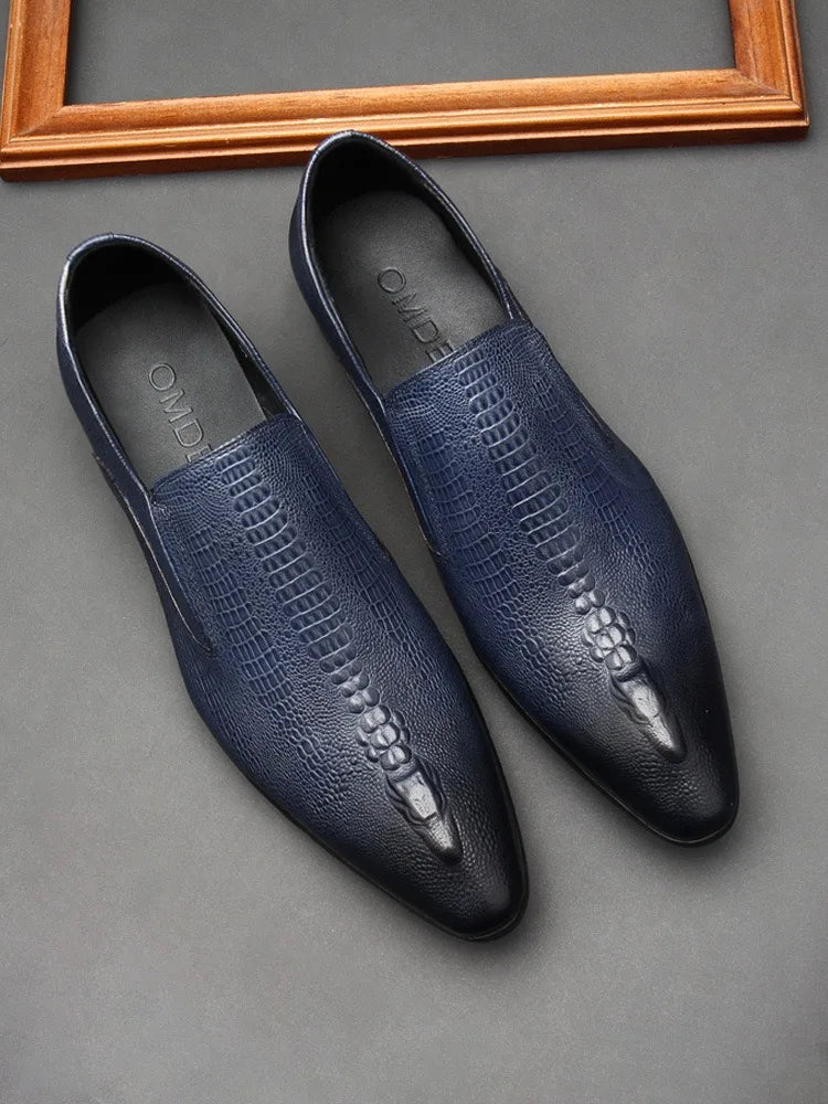 2026 New Trend Elegant Style British Authentic Genuine Leather Men's Cow Leather Dress Shoes Wedding Party Shoes