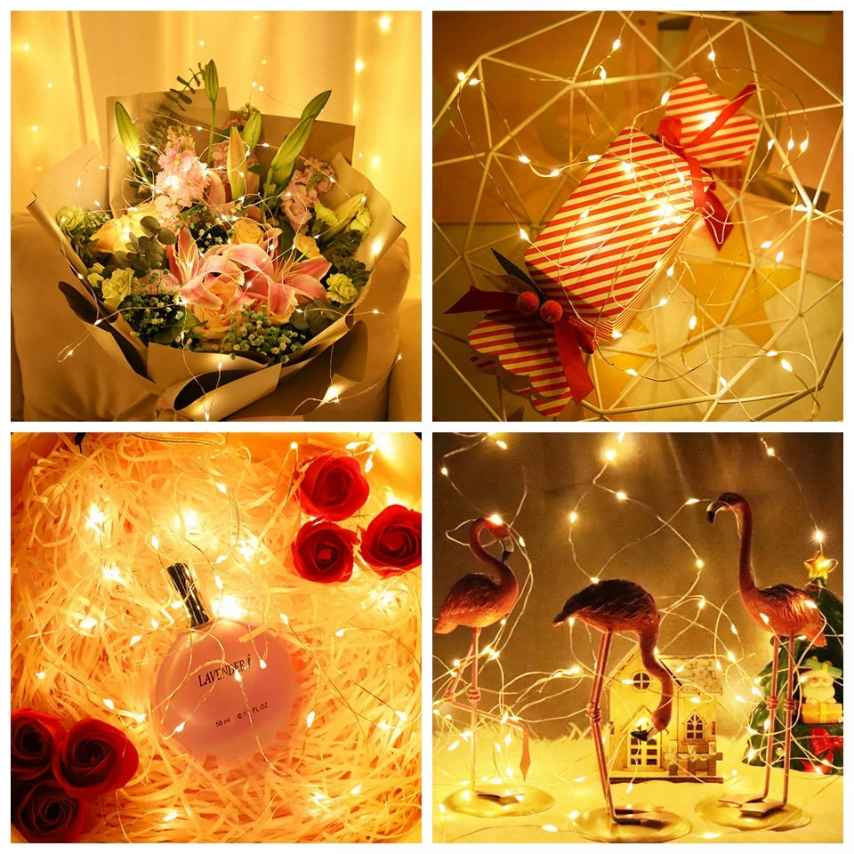 1-10M LED String Lights Copper Wire Fairy Lights Night Light For Christmas Garland Room Bedroom Indoor Wedding Decoration Lamp
