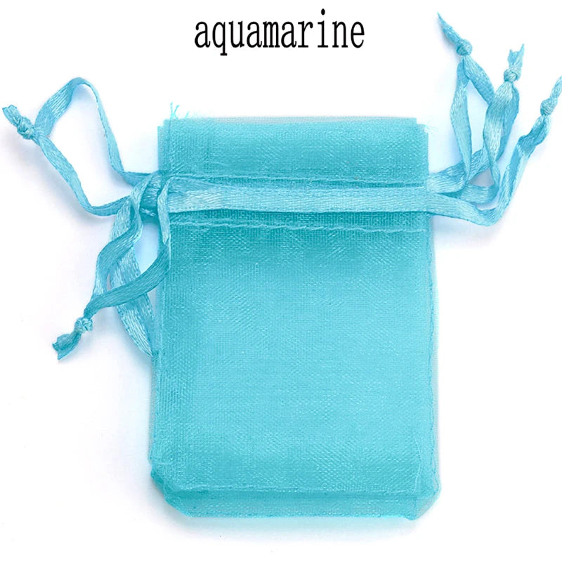 100pcs/lot Organza Bag 5*7cm,7*9cm,9x12cm Christmas Wedding Drawstring Bag Candy Bags Gift Pouches Jewelry Packaging Display