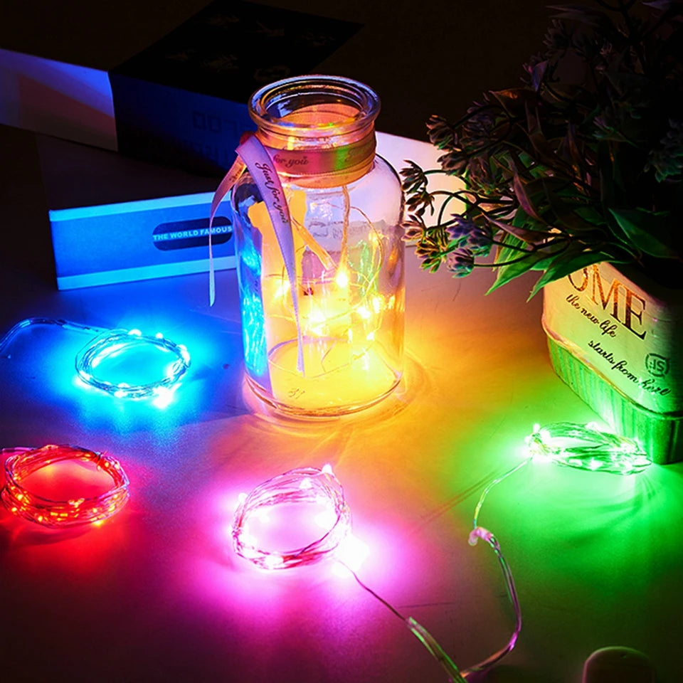 1-10M LED String Lights Copper Wire Fairy Lights Night Light For Christmas Garland Room Bedroom Indoor Wedding Decoration Lamp