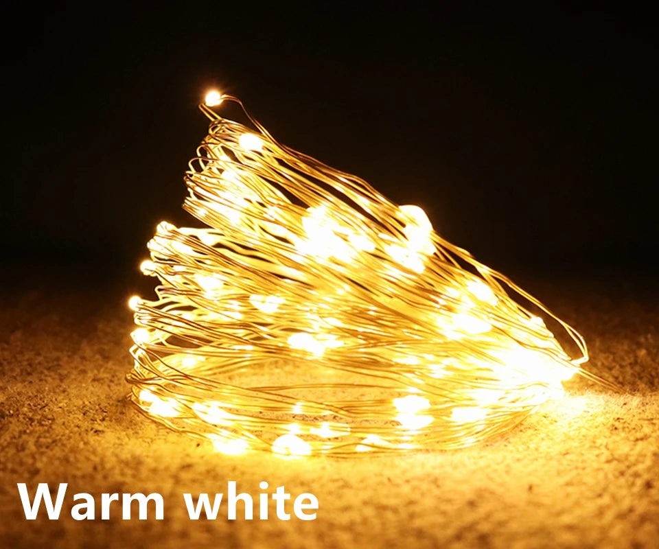 1-10M LED String Lights Copper Wire Fairy Lights Night Light For Christmas Garland Room Bedroom Indoor Wedding Decoration Lamp