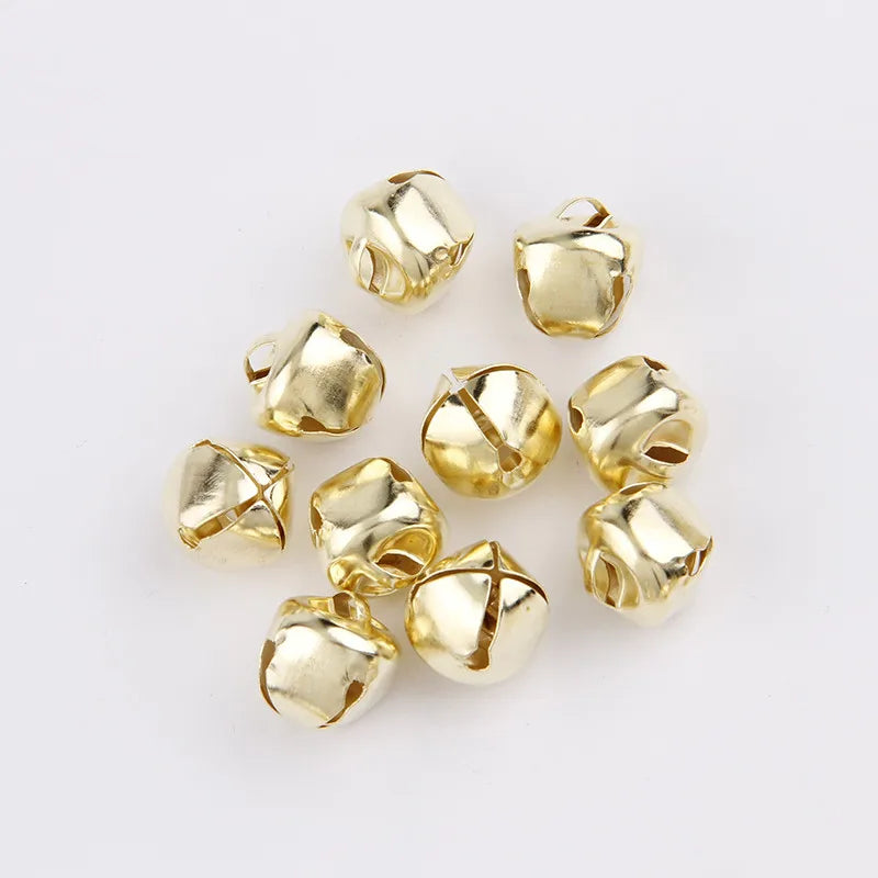 12/13/15/20/25/30mm Gold/White K Iron Water Plated Christmas Cross Bells Pendant Handmade Party DIY Crafts Accessories