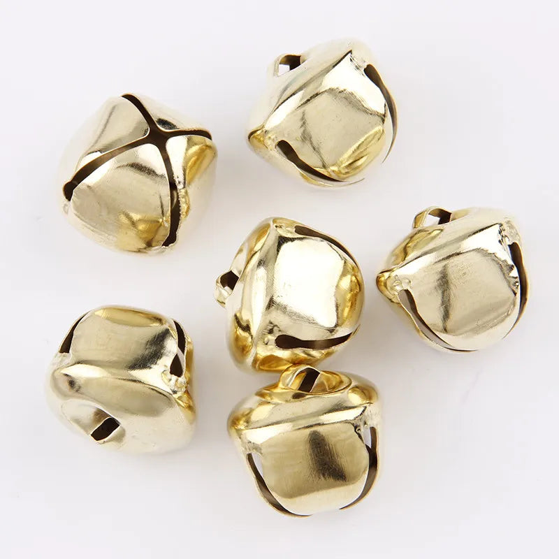 12/13/15/20/25/30mm Gold/White K Iron Water Plated Christmas Cross Bells Pendant Handmade Party DIY Crafts Accessories