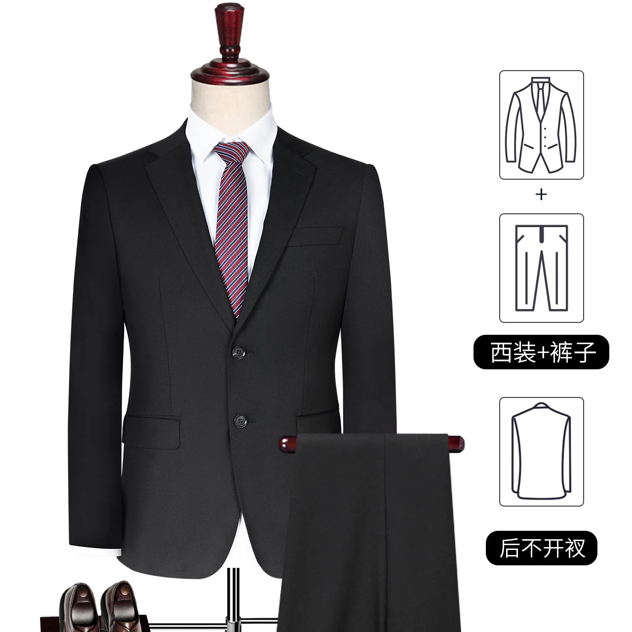 2024 Classic Men's Clothes Slim Suit Spring Autumn Formal Business Single Breasted Button Suit Blazer Coat Jacket Tops