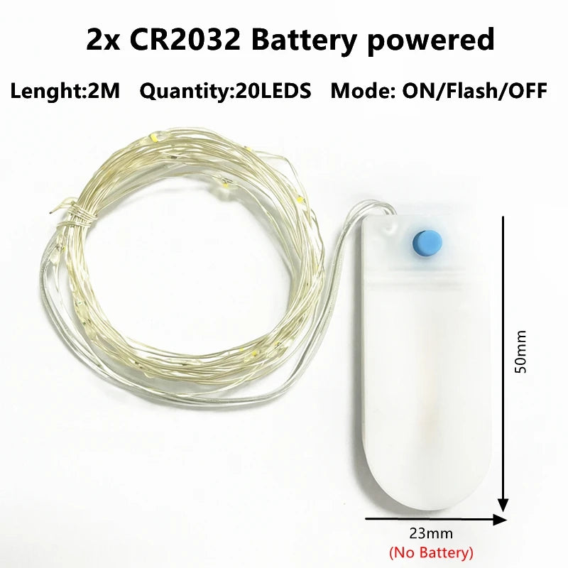 1-10M LED String Lights Copper Wire Fairy Lights Night Light For Christmas Garland Room Bedroom Indoor Wedding Decoration Lamp