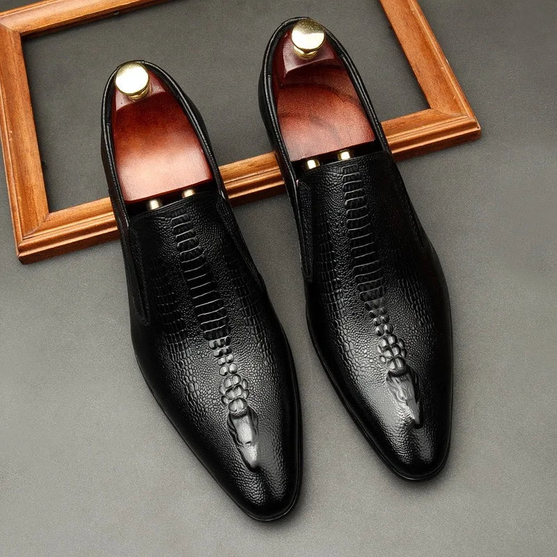 2026 New Trend Elegant Style British Authentic Genuine Leather Men's Cow Leather Dress Shoes Wedding Party Shoes
