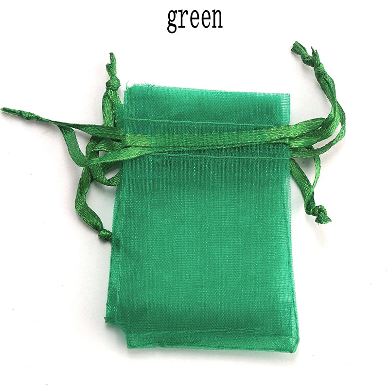 100pcs/lot Organza Bag 5*7cm,7*9cm,9x12cm Christmas Wedding Drawstring Bag Candy Bags Gift Pouches Jewelry Packaging Display
