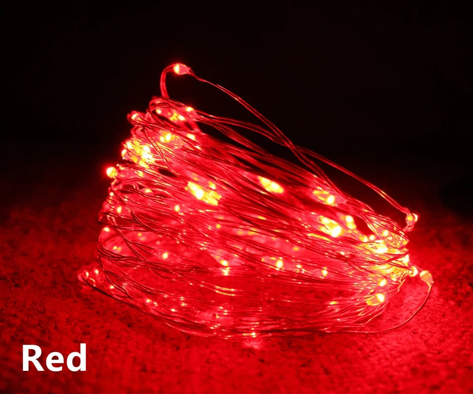 1-10M LED String Lights Copper Wire Fairy Lights Night Light For Christmas Garland Room Bedroom Indoor Wedding Decoration Lamp