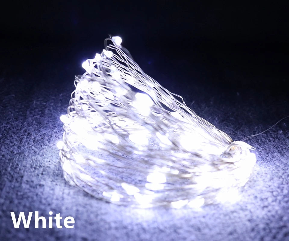 1-10M LED String Lights Copper Wire Fairy Lights Night Light For Christmas Garland Room Bedroom Indoor Wedding Decoration Lamp