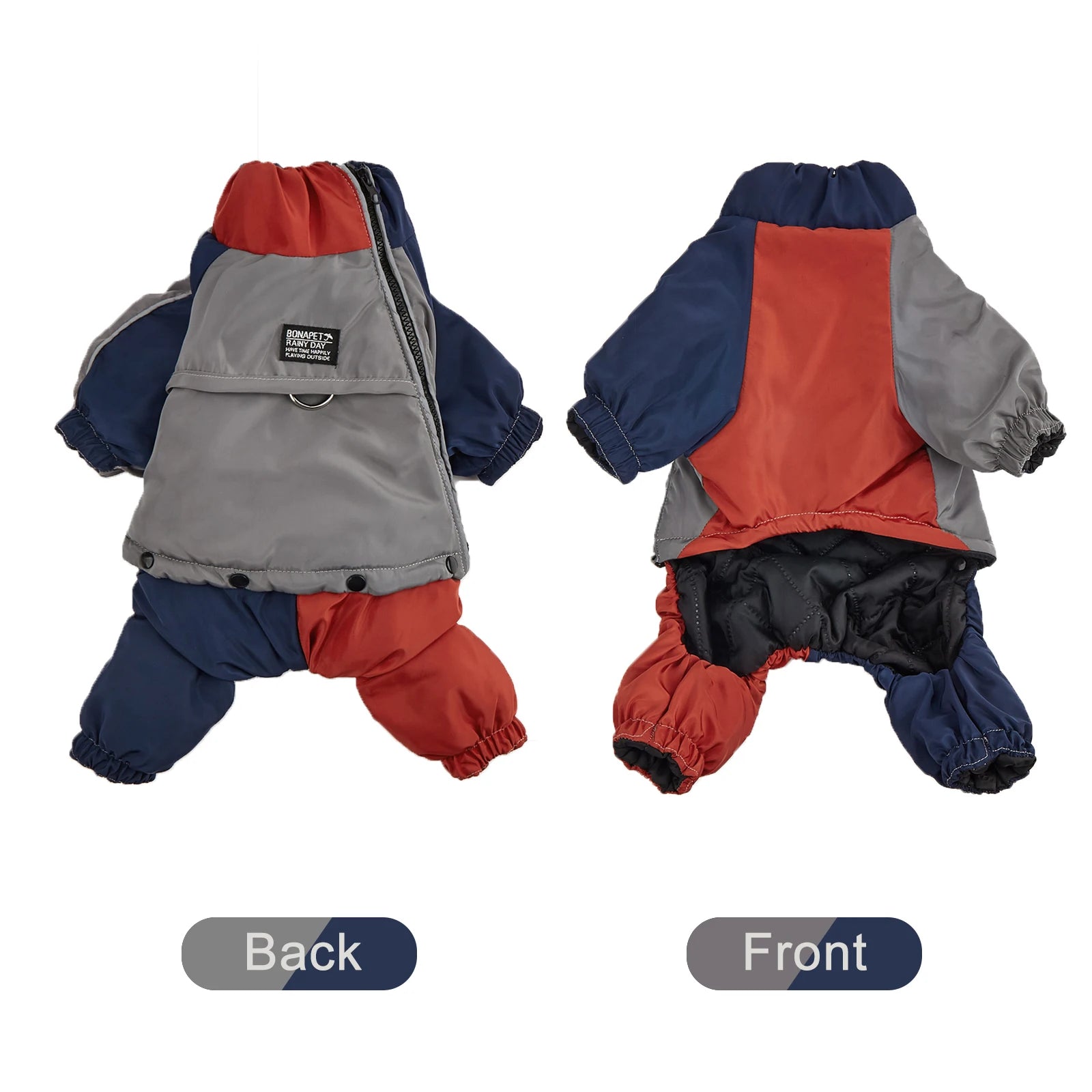 Winter Dog Jacket Warm Thicken Cotton Clothes With Traction Ring Dog Windproof Coat Medium Large Dogs Outdoor Cold Proof Clothes