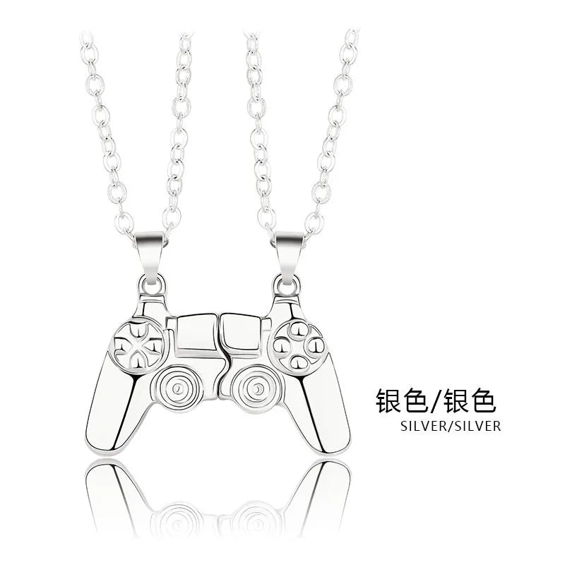 Matching Magnetic Game Controller Necklace Bracelet Set Gifts for BFF Couples Game Console Handle Best Friend, Friendship Sister