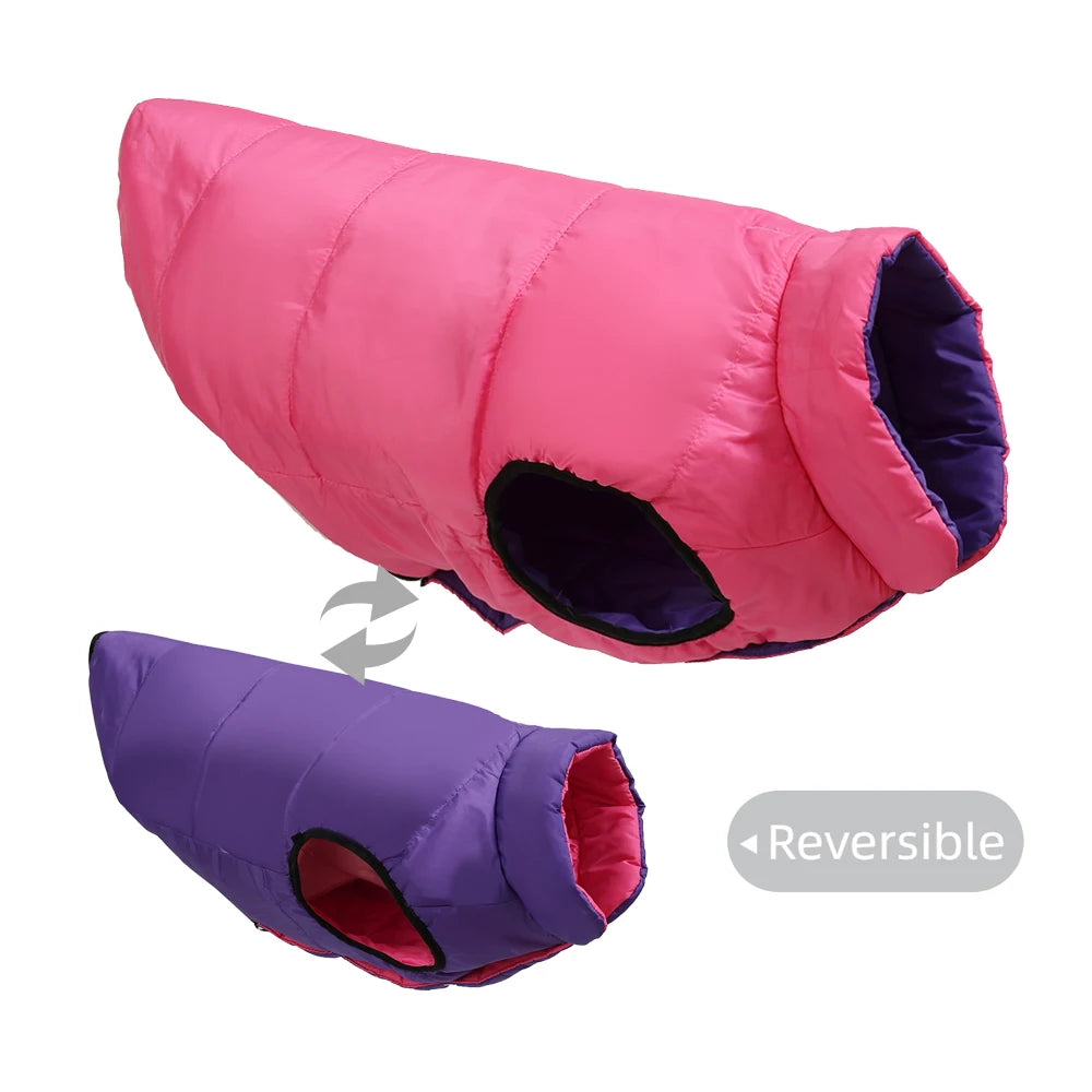 Reversible Big Dog Jacket Winter Warm Clothes For Medium Large Dogs Waterproof Windproof Pet Vest Coat Golden Retriever Outfits