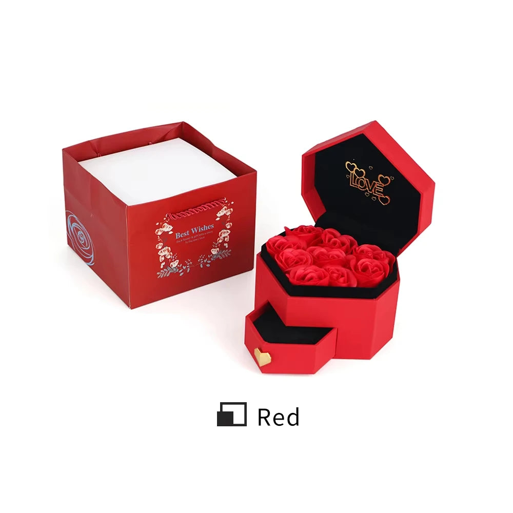 100 Languages I Love You Necklace Elegant Romantic Jewelry Box Heart Shape Jewelry Gift Box Smooth Rose Jewelry Box For Wedding