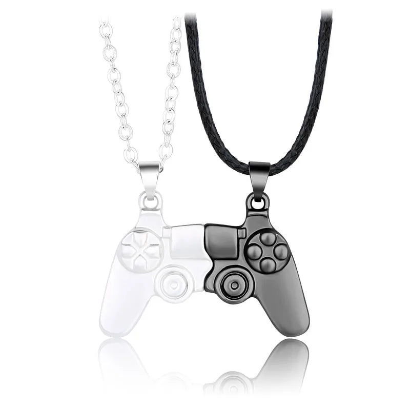 Matching Magnetic Game Controller Necklace Bracelet Set Gifts for BFF Couples Game Console Handle Best Friend, Friendship Sister