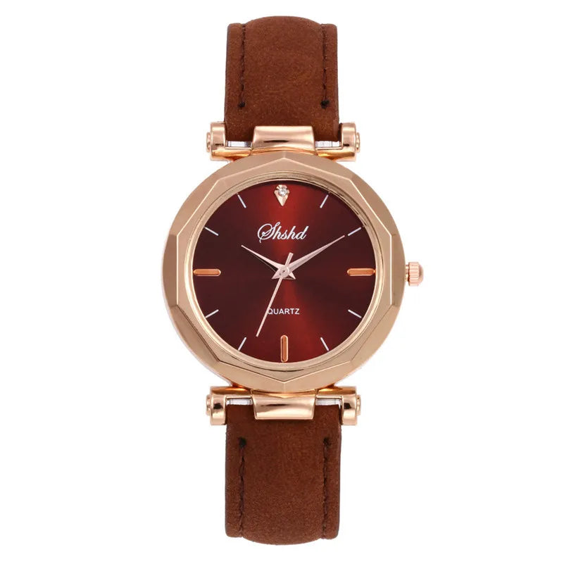Fashion Women's Watches Women Red Watches Casual Leather Band Quartz Wristwatches Ladies Cheap Price Dropshiping Montre Femme