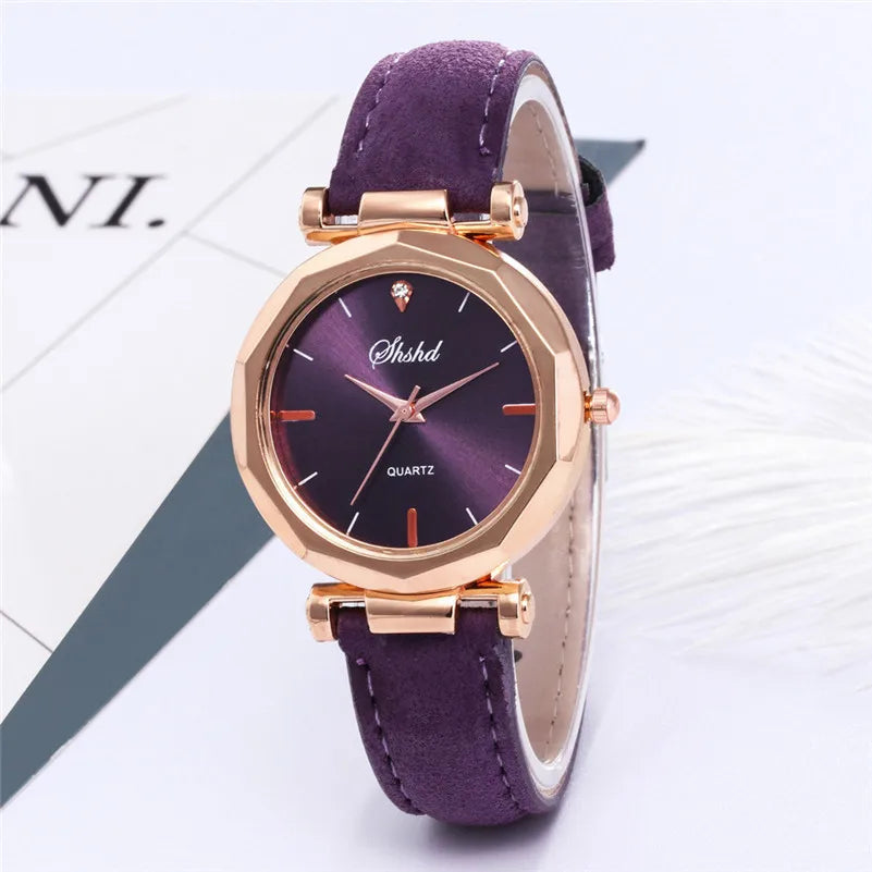 Fashion Women's Watches Women Red Watches Casual Leather Band Quartz Wristwatches Ladies Cheap Price Dropshiping Montre Femme
