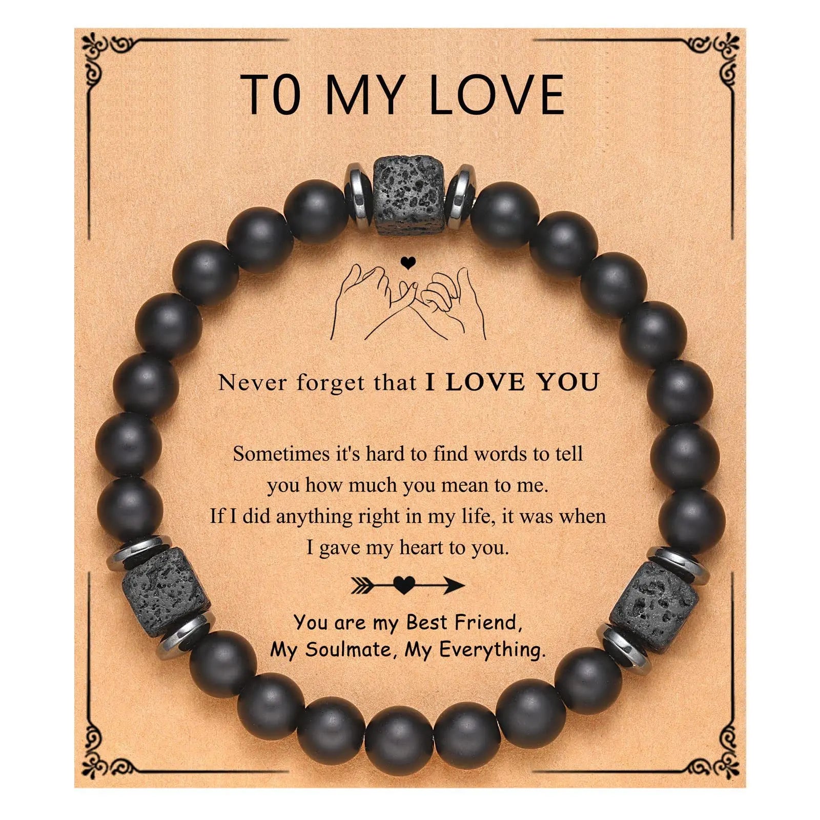 Men Bracelet Gifts Natural Stone Bead Bracelet for Boyfriend Husband DAD Birthday Fathers Day Easter Thanksgiving Appreciation
