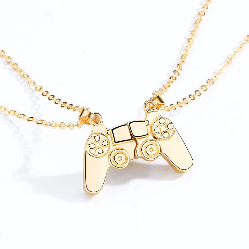 Matching Magnetic Game Controller Necklace Bracelet Set Gifts for BFF Couples Game Console Handle Best Friend, Friendship Sister