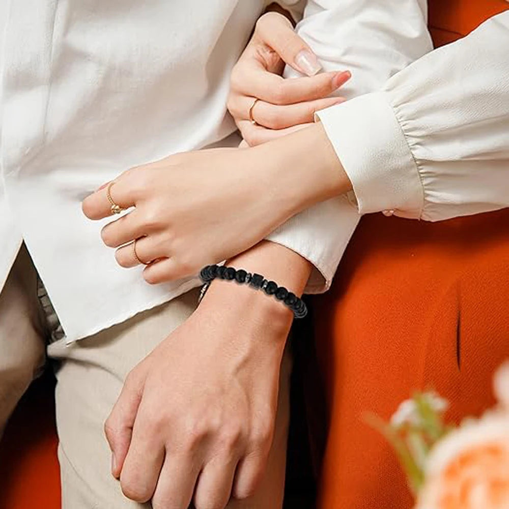 Men Bracelet Gifts Natural Stone Bead Bracelet for Boyfriend Husband DAD Birthday Fathers Day Easter Thanksgiving Appreciation