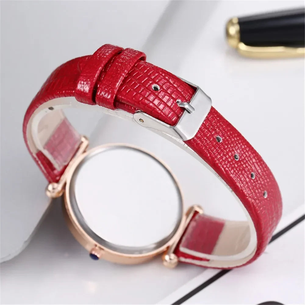 Casual Round Pointer Quartz Watch Cute Rhinestone Butterfly Pattern Dial Analog Dress Watch, Gift For Women Girls