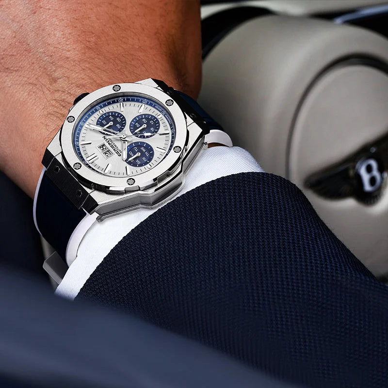 2025 Man Mechanical Watches for Men Sport Analog Automatic Wristwatches with Silicone Strap Stainless Steel Waterproof Reloj