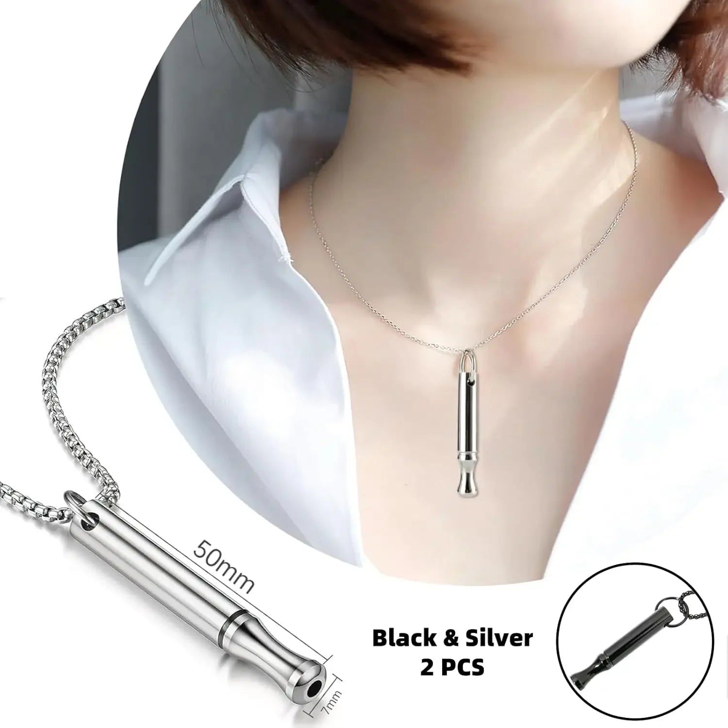 1 or 2 pcs Breathing Necklaces for Anxiety Relief Breathlink Quit Smoking Vaping Necklace Stop Smoking Aids Fidget Necklaces